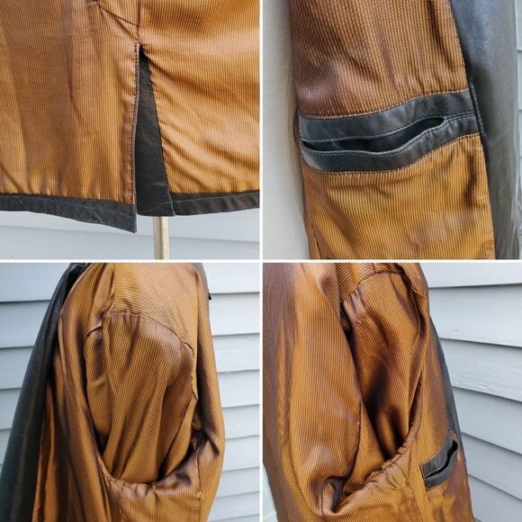 Lone Pine Buttery Soft Black Lambskin Leather One Button Blazer Jacket Coat 40 - Picture 6 of 9